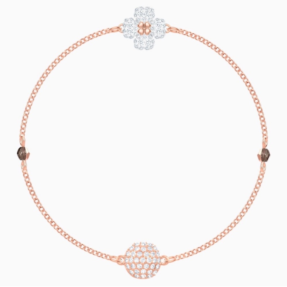 SWAROVSKI REMIX CLOVER STRAND, WHITE, ROSE-GOLD